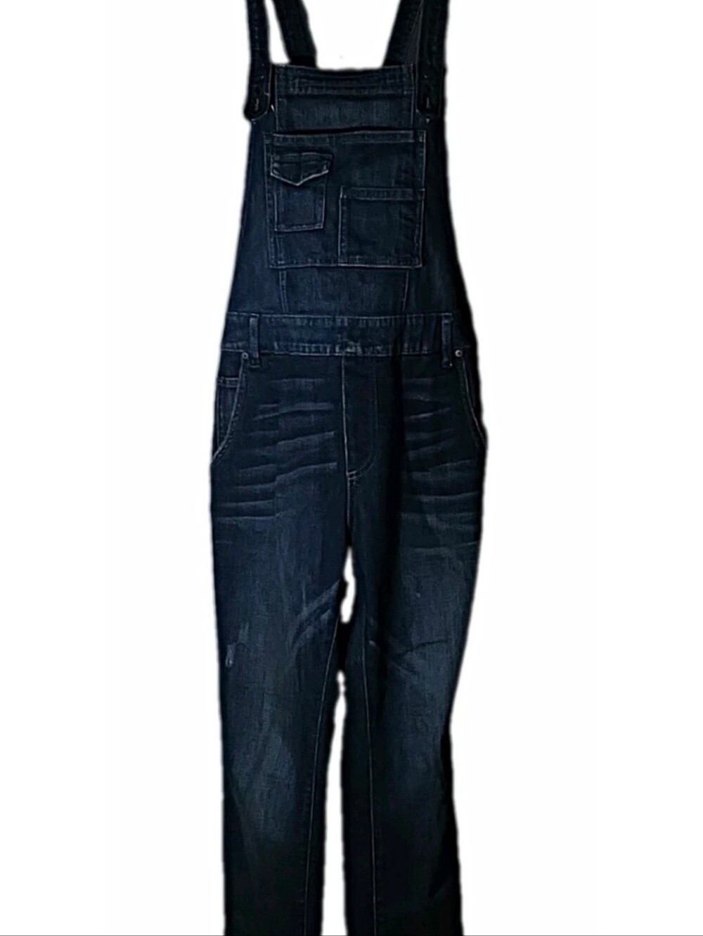 Free People Womens Dark Blue Denim Overalls - Straight Leg Size 29